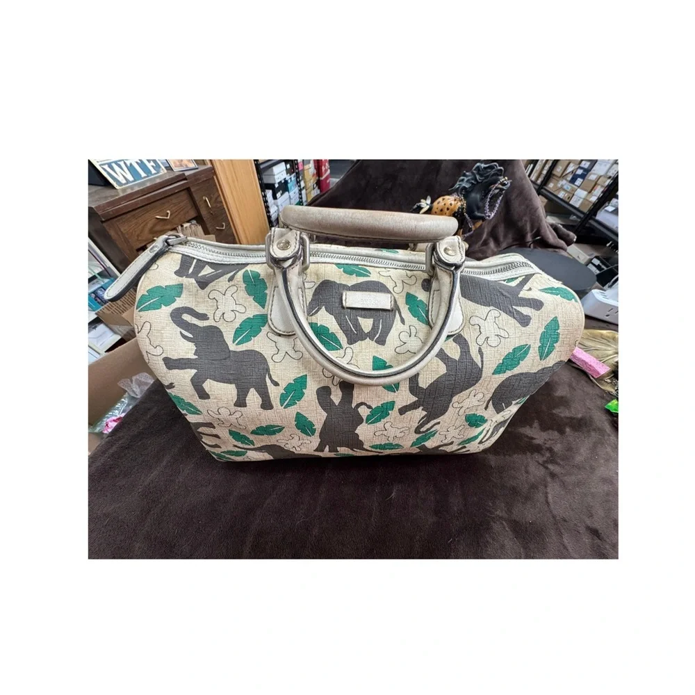 Very Rare Gucci Joy Elephant Print Boston Handbag - Picture 3 of 14